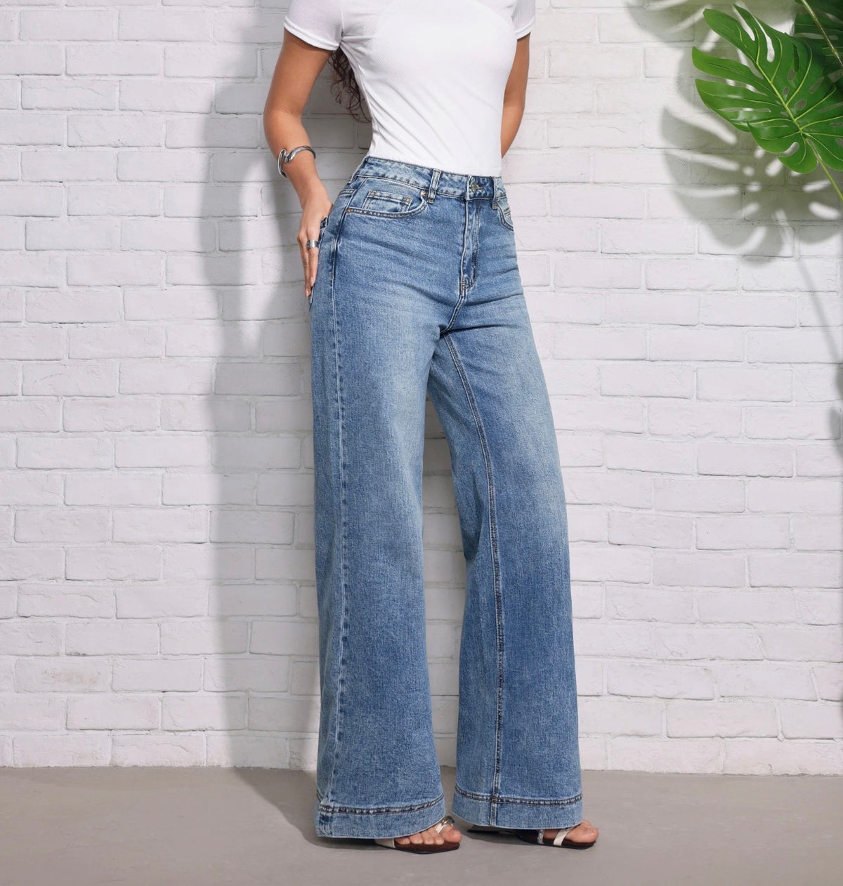 Jean Wideleg Bleu clair
