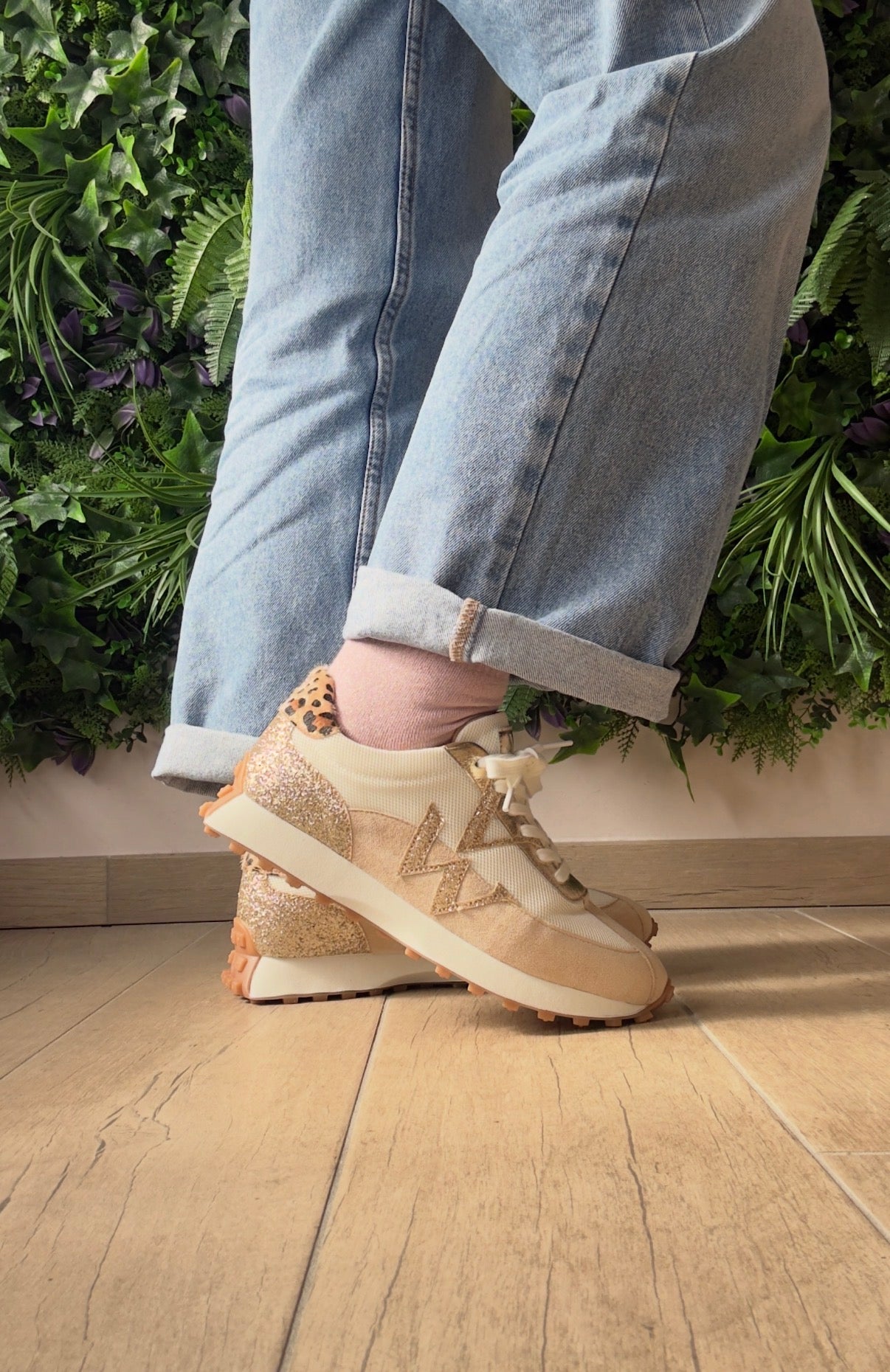 Basket Faustine Beige/Doré