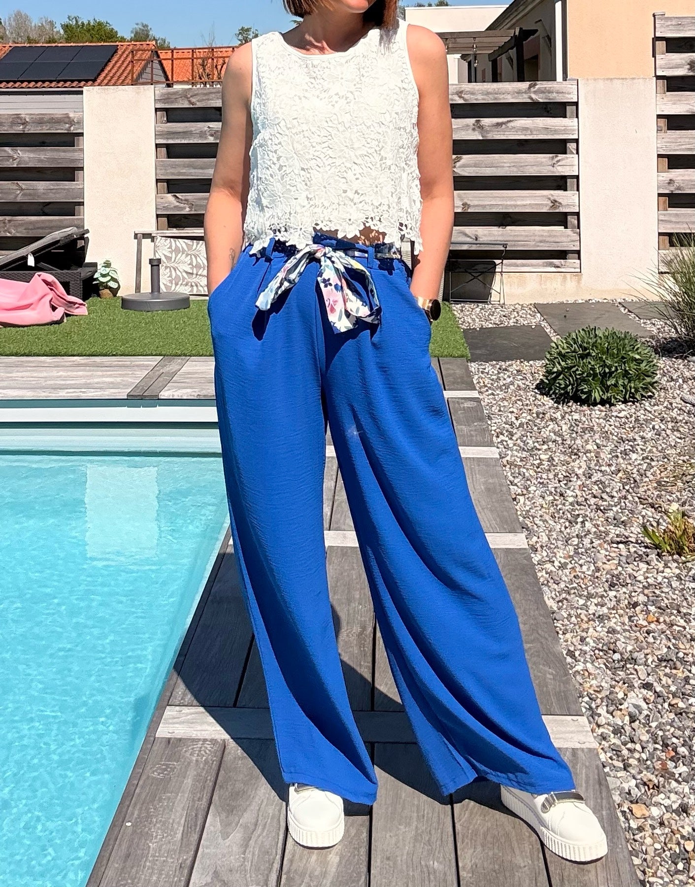 Pantalon Fluide Bleu Roi