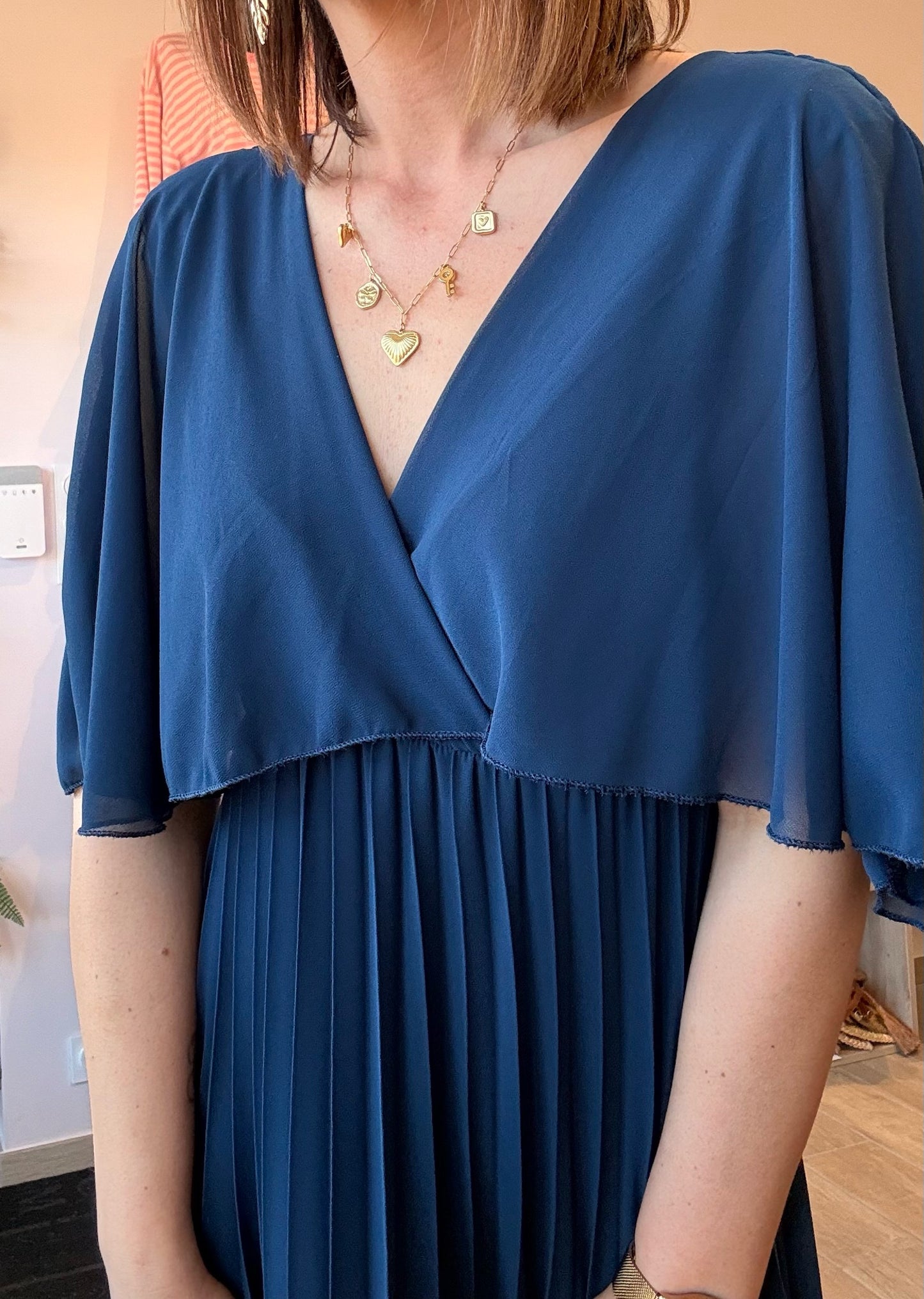 Robe Volante/Plissée Marine