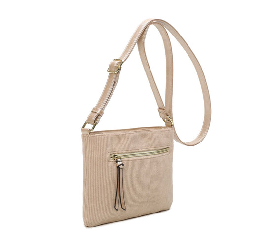 Pochette bi-matière Beige