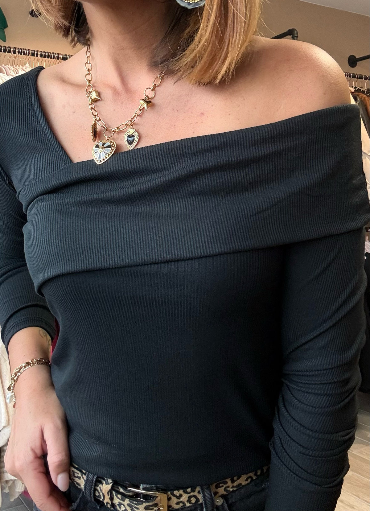 Top ML Epaule Noir