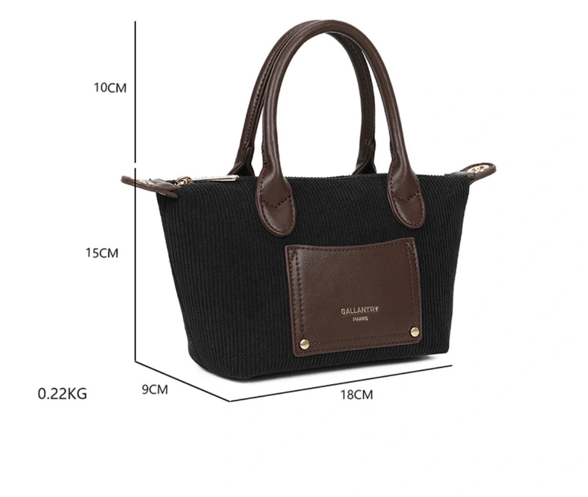 Cabas PM Velours Noir