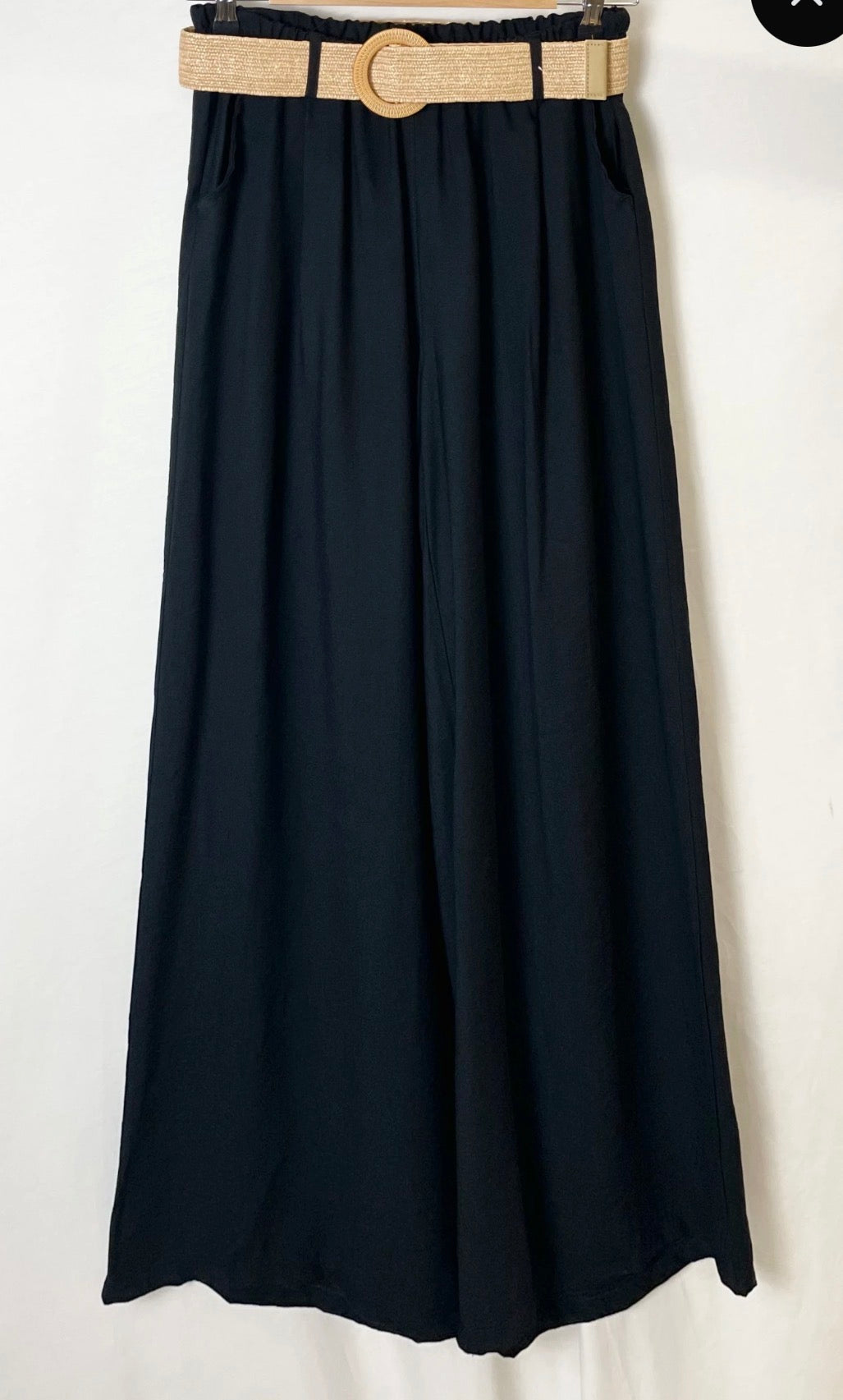 Pantalon Fluide/ceinture Noir