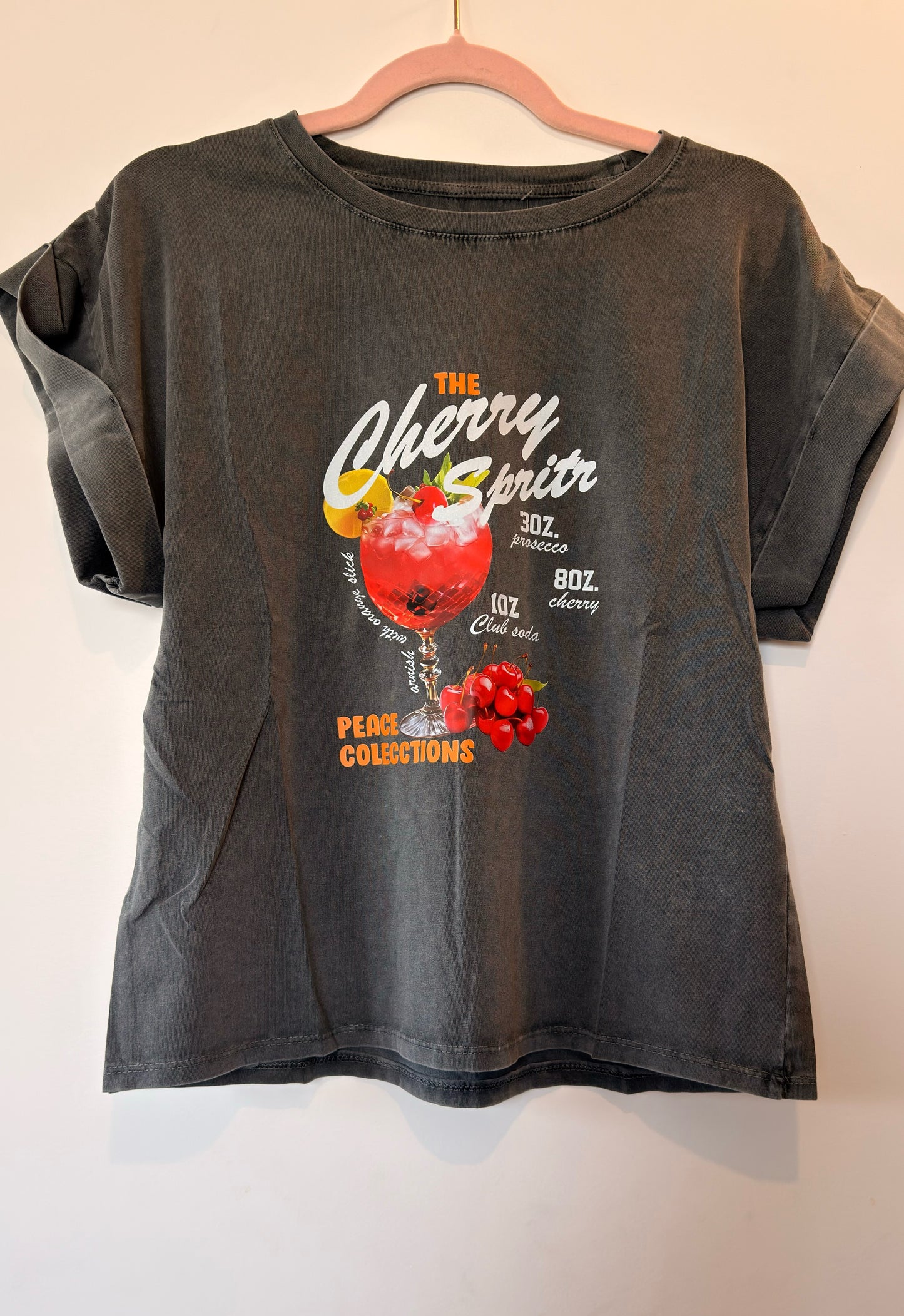 Tee Shirt Cherry Gris