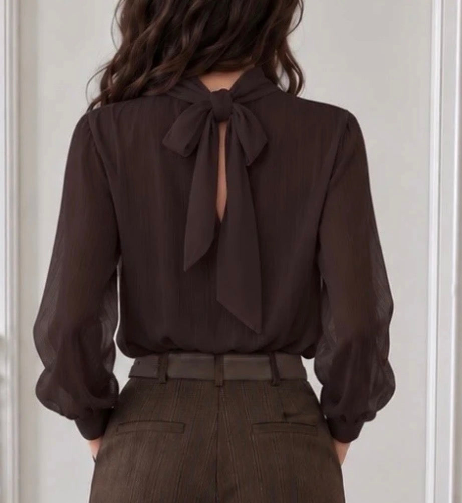 Blouse cache-coeur Marron