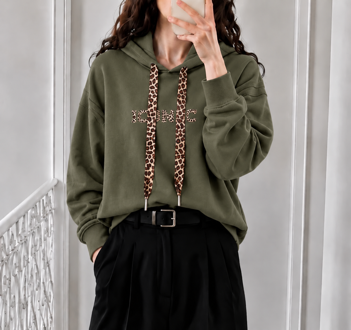 Sweat capuche Iconic Kaki