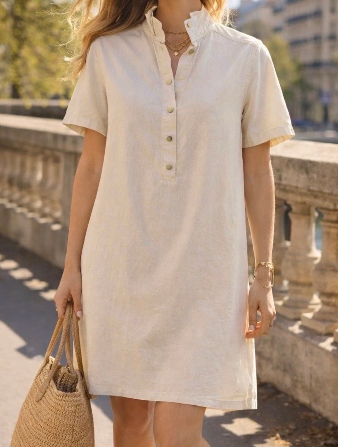 Robe courte Beige