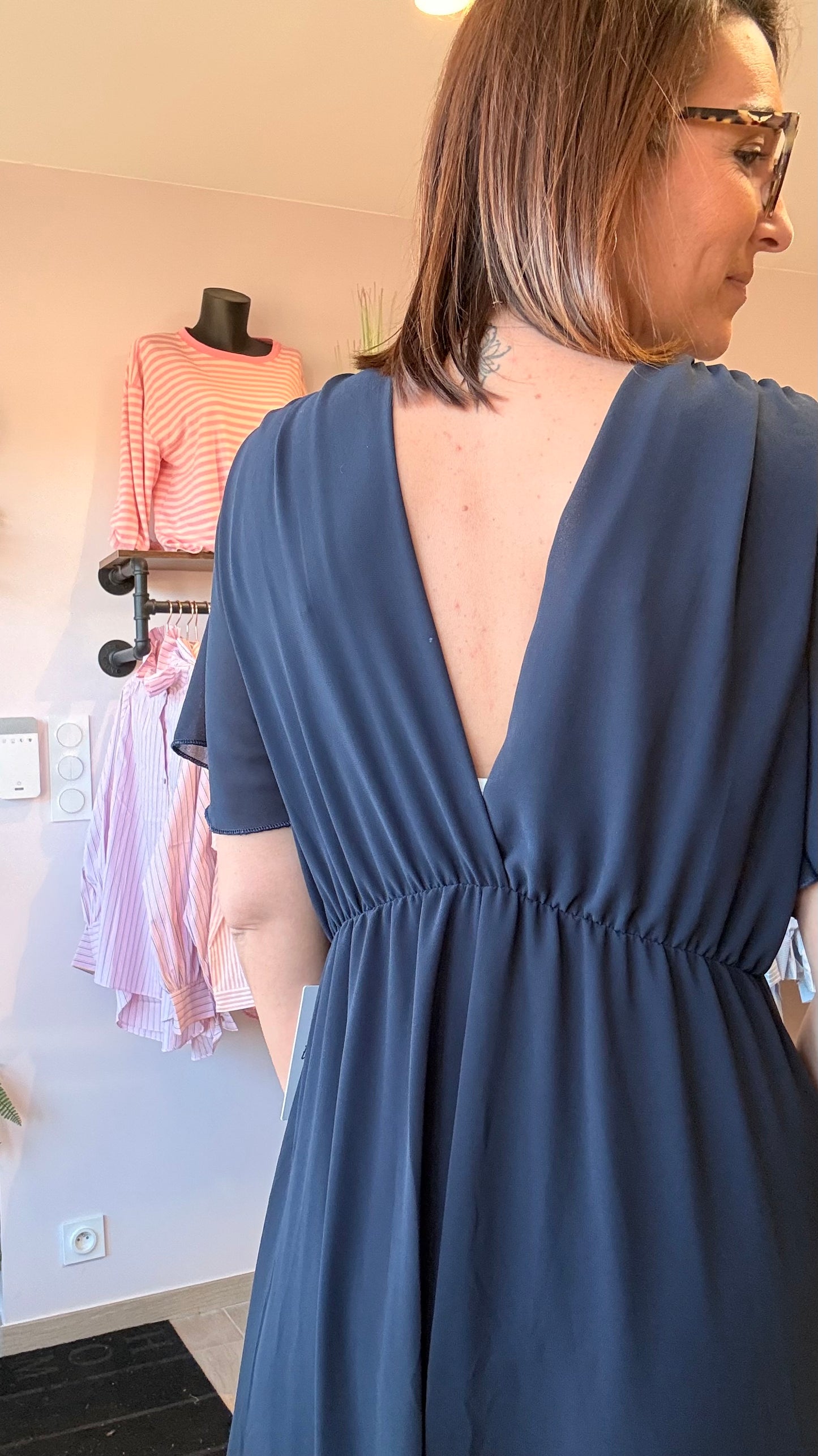 Robe longue fluide Marine