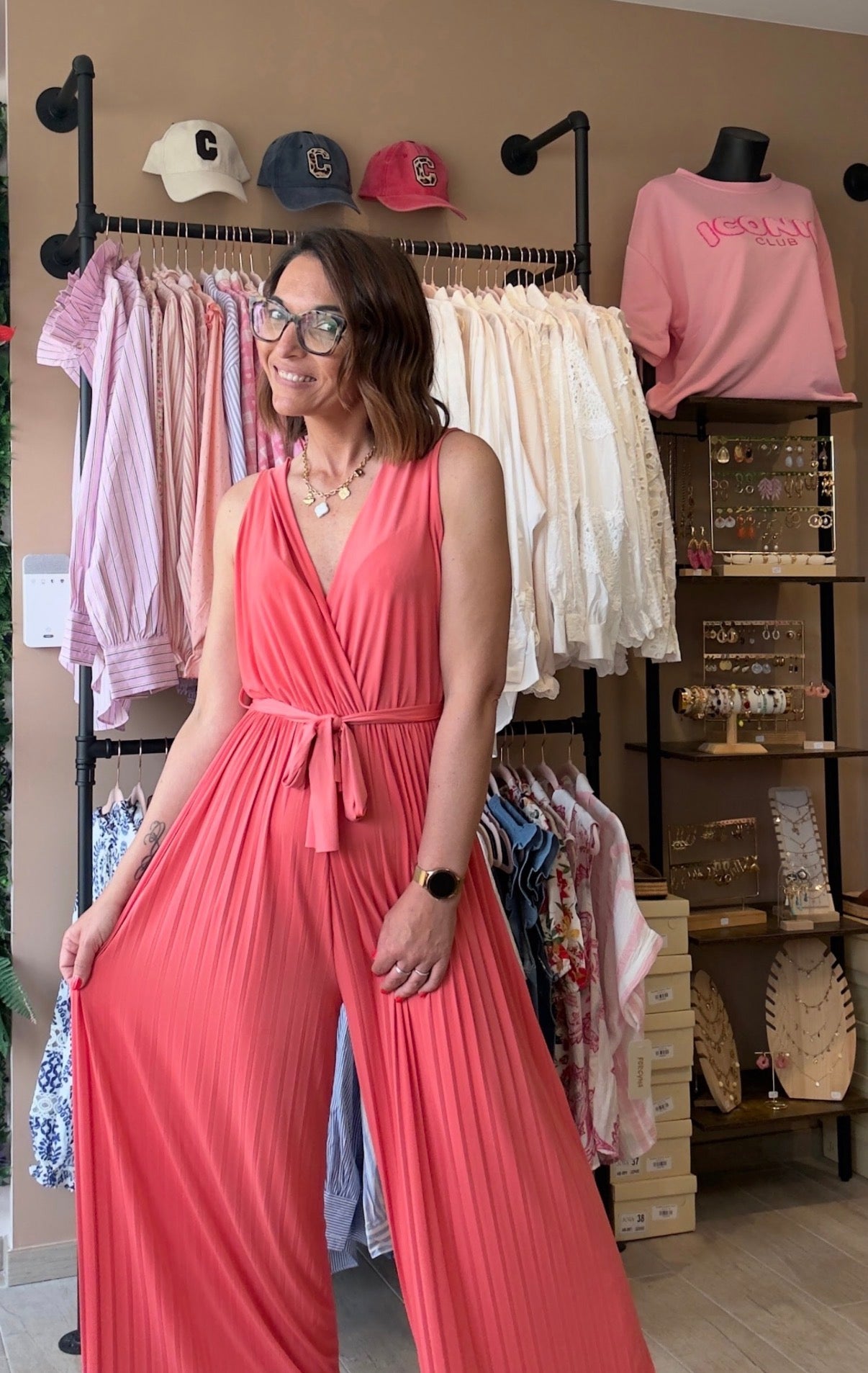 Combi-pantalon plissé Corail