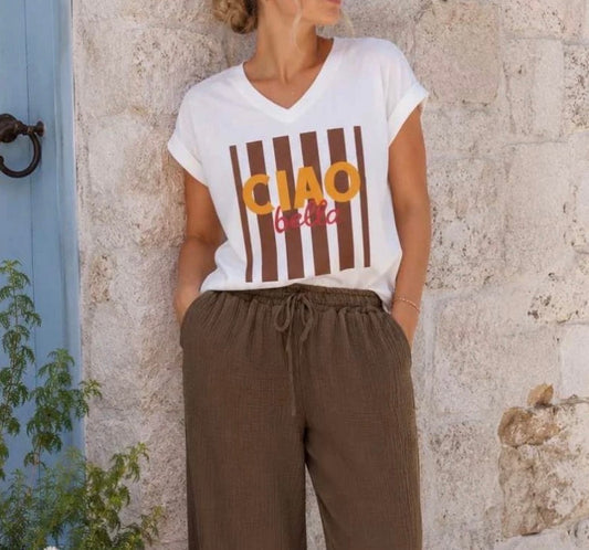 Tee shirt Ciao Marron