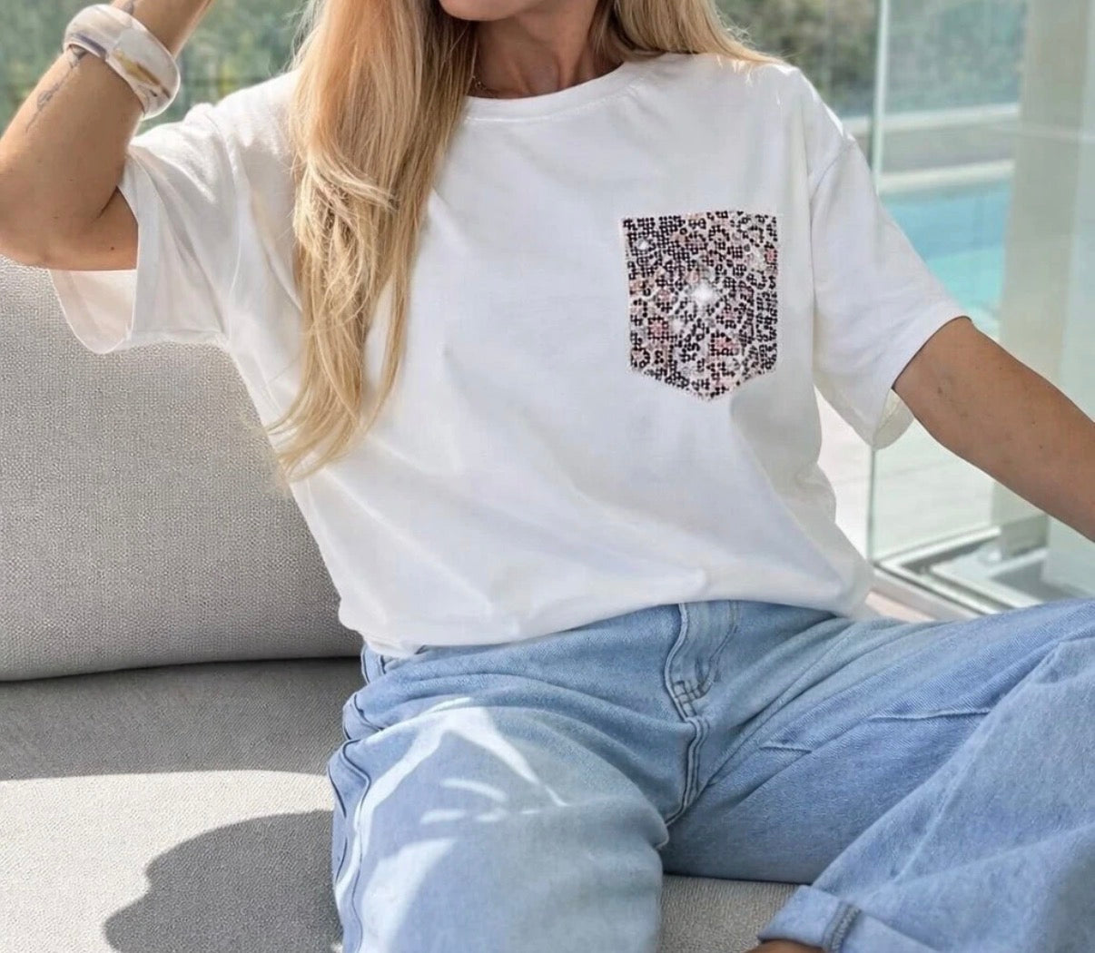 Tee Shirt Poche Léopard