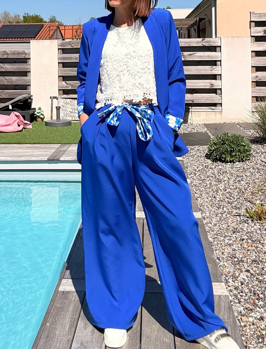 Pantalon Fluide/épais Bleu
