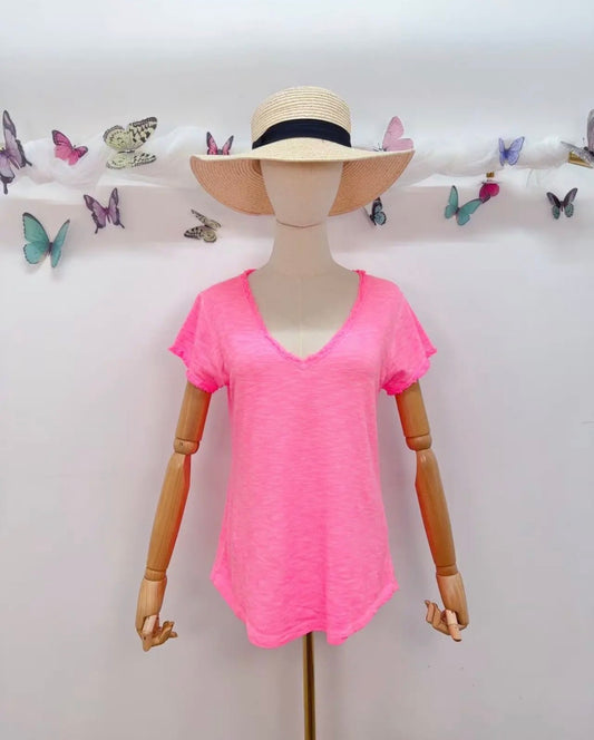 Tee Shirt V Rose