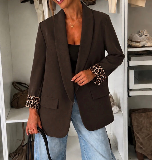 Blazer Chocolat/Léopard