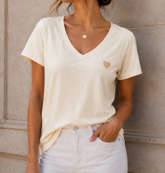 Tee shirt Beige Coeur