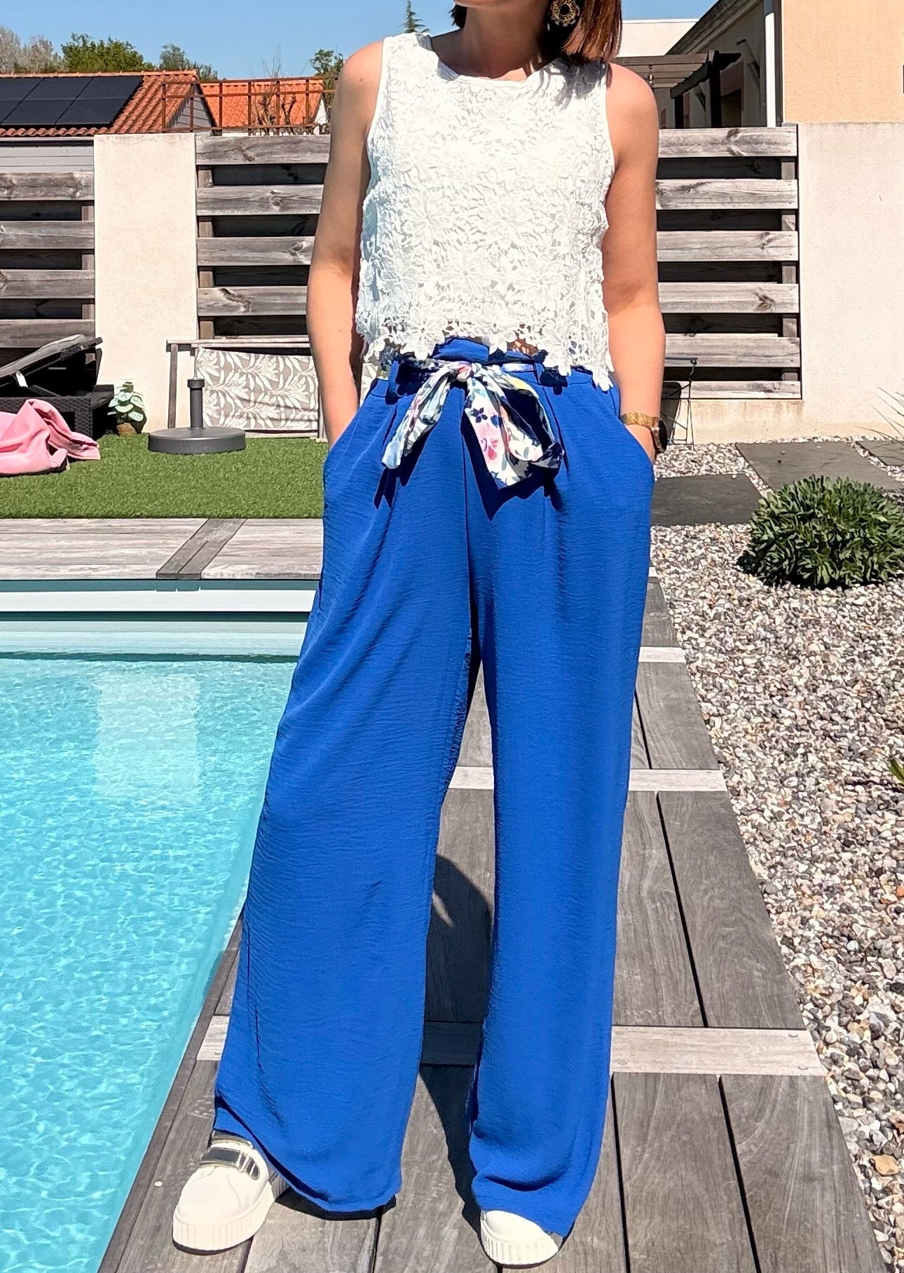 Pantalon Fluide Bleu Roi