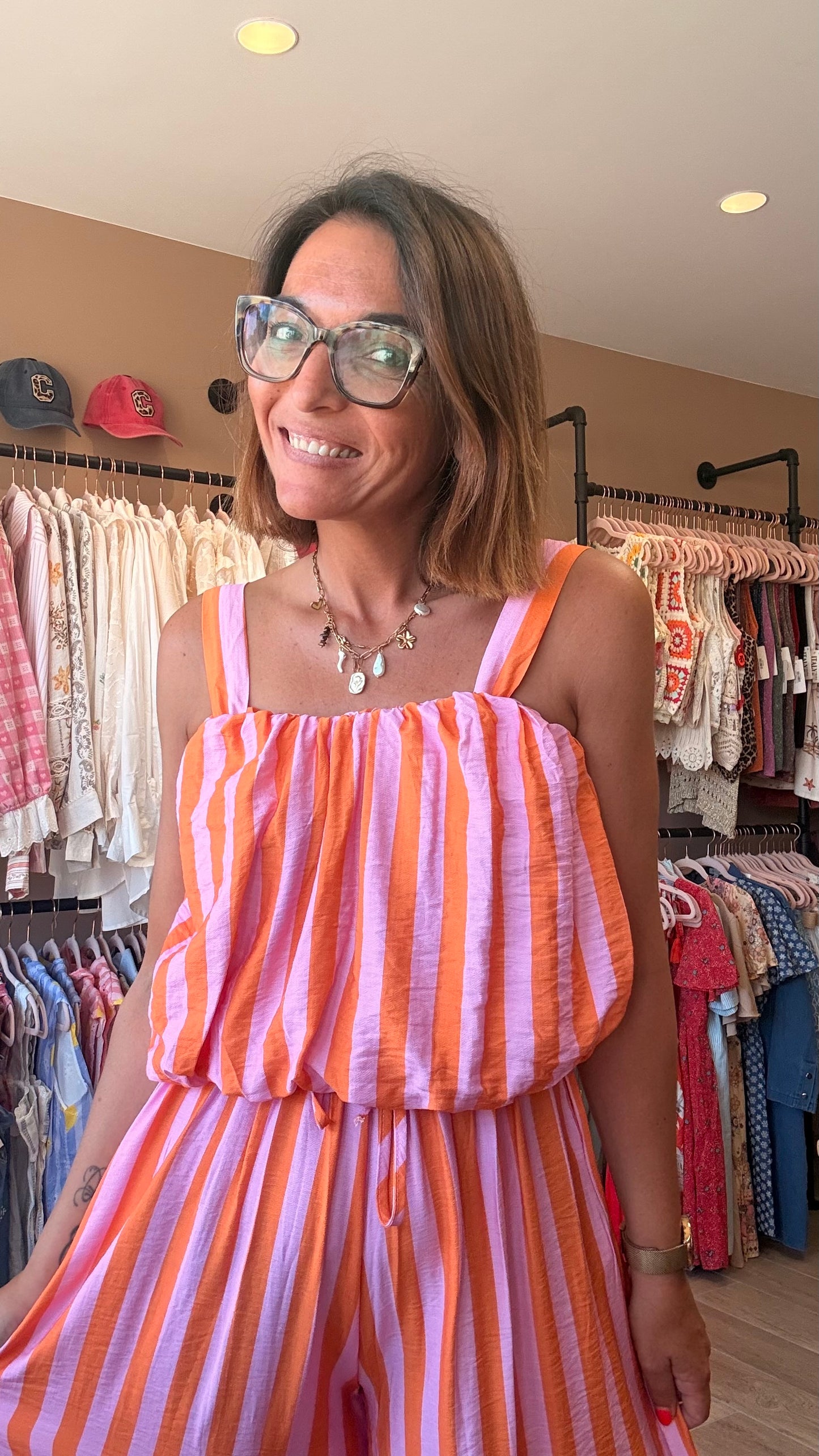 Ensemble Rayé Orange