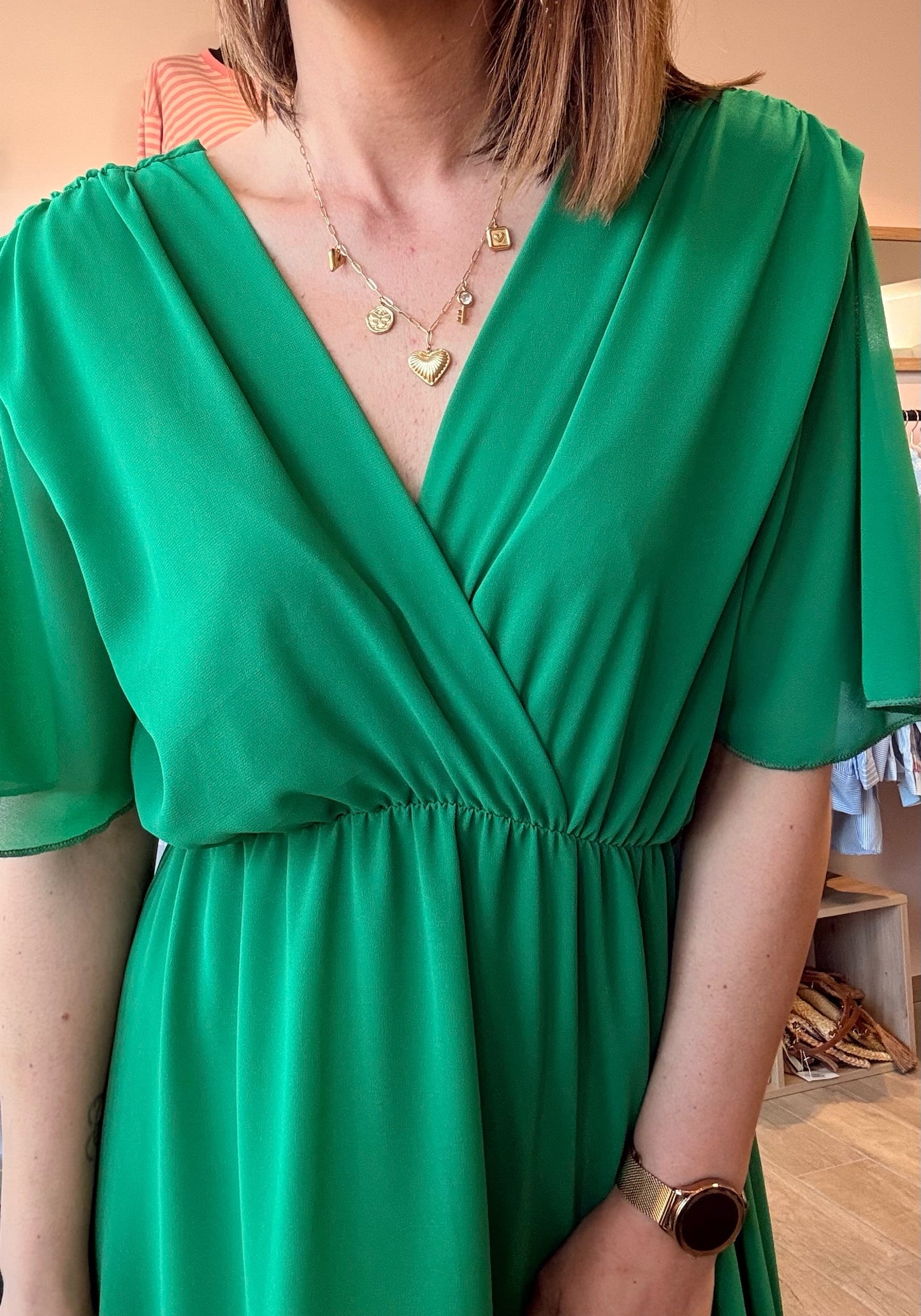 Robe longue fluide Vert