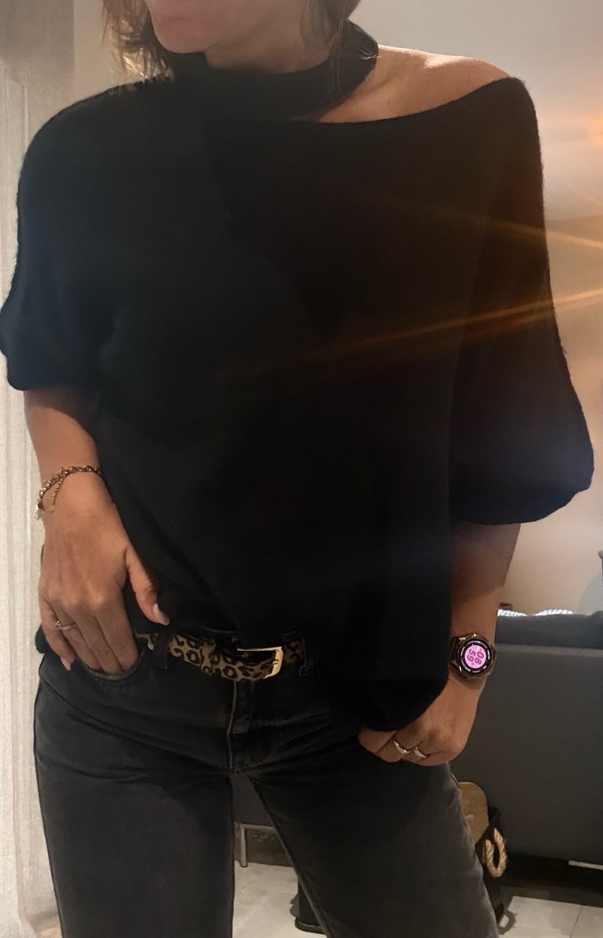 Pull épaule Noir