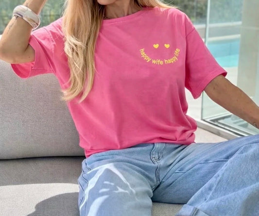 Tee Shirt Rose Happy