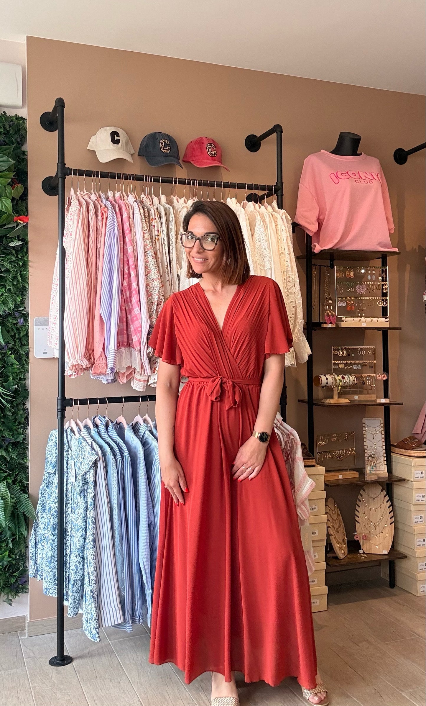 Robe Plissée haut Terracotta