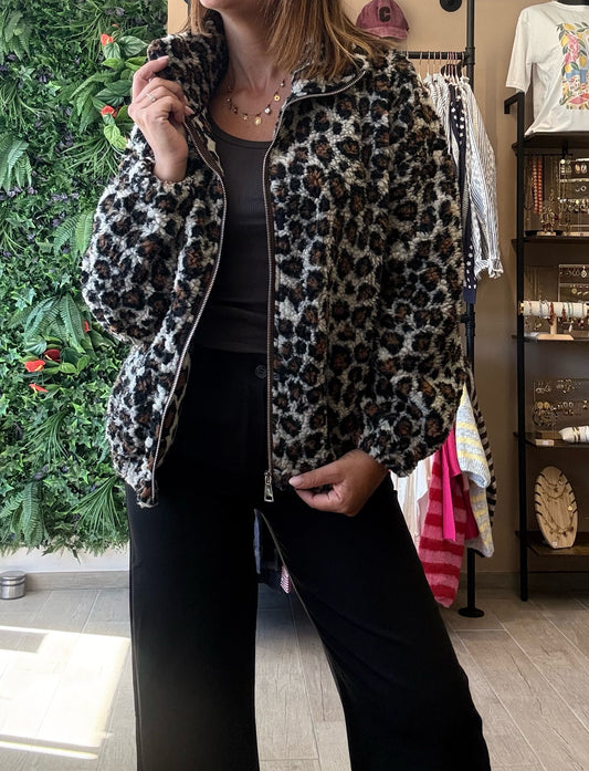 Veste moumoute Léopard