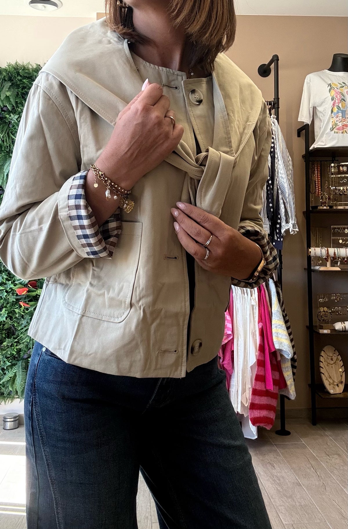 Trench court Beige/Capuche