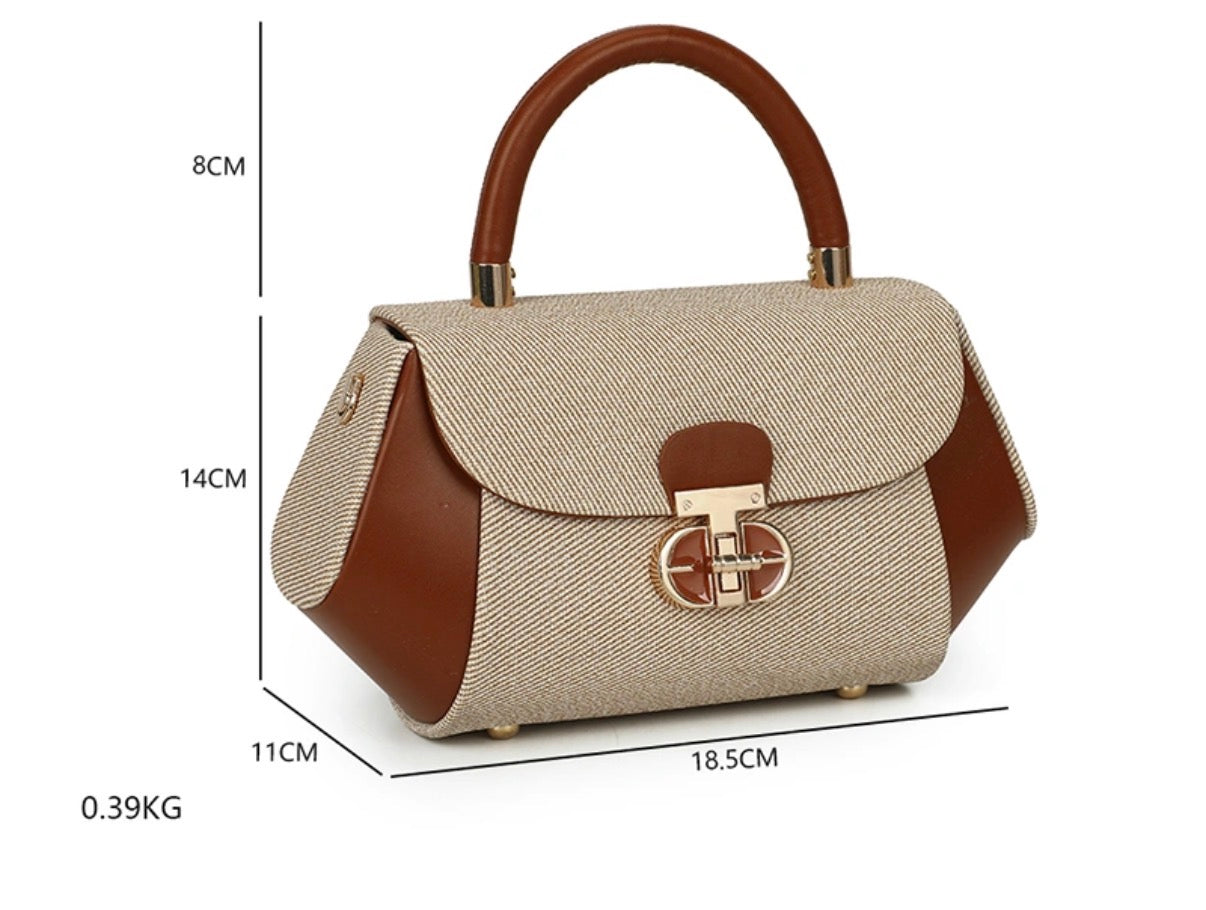 Sac bandoulière Marron/Beige