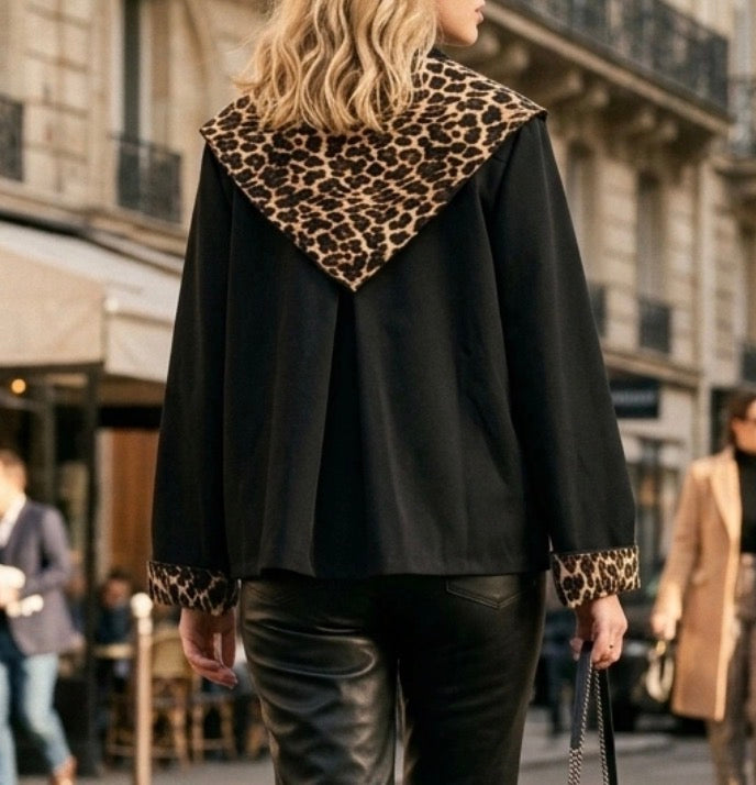 Trench Noir/Léopard