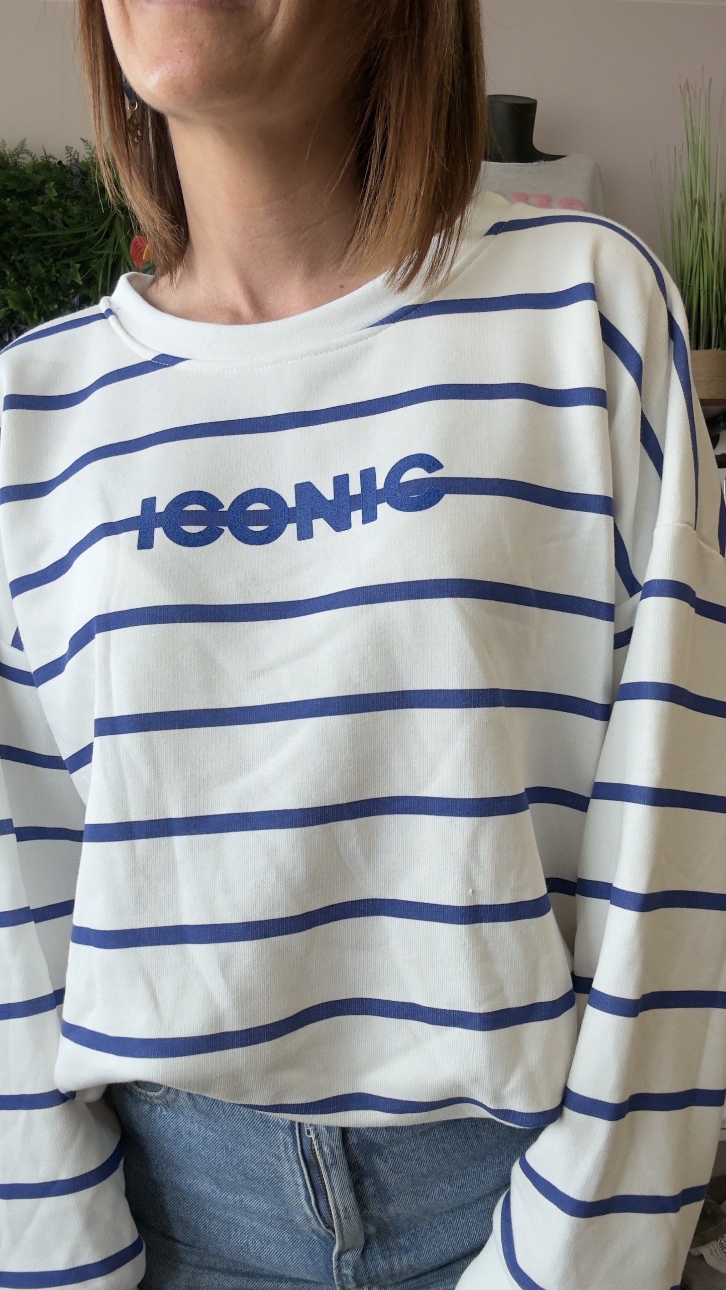 Sweat rayé Bleu/Blanc ICONIC