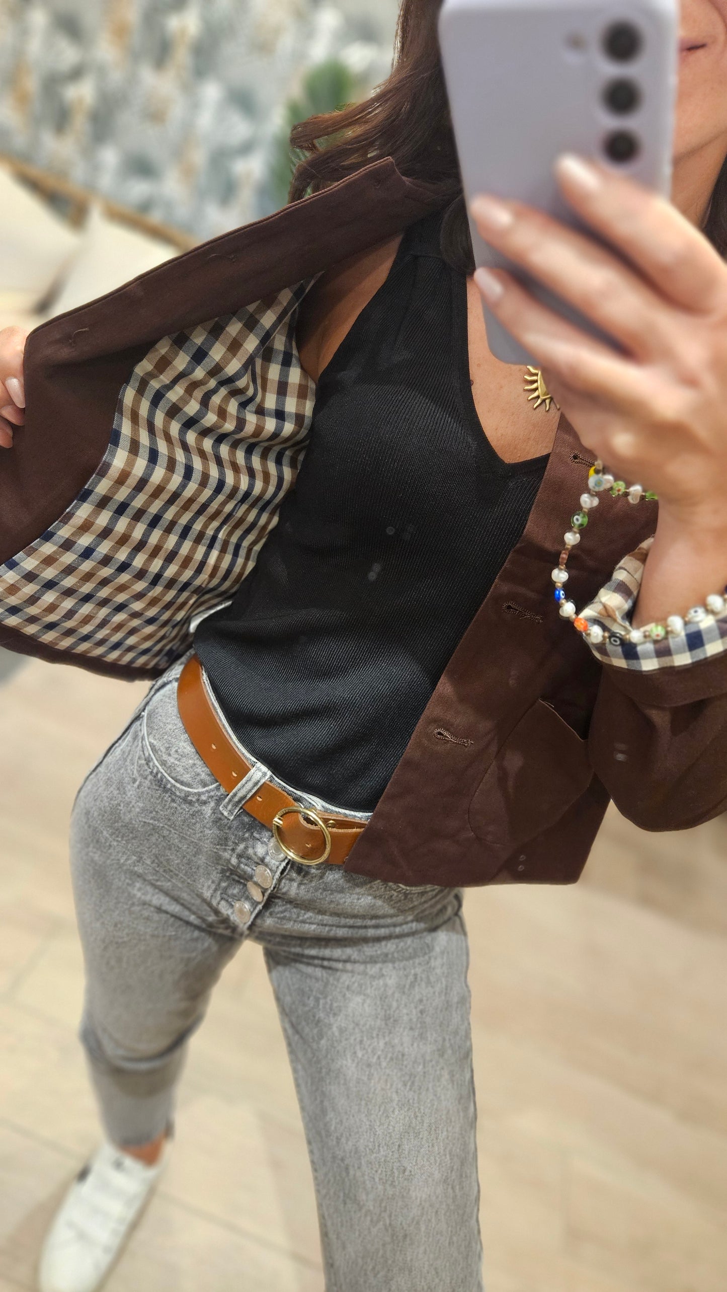 Veste courte Marron