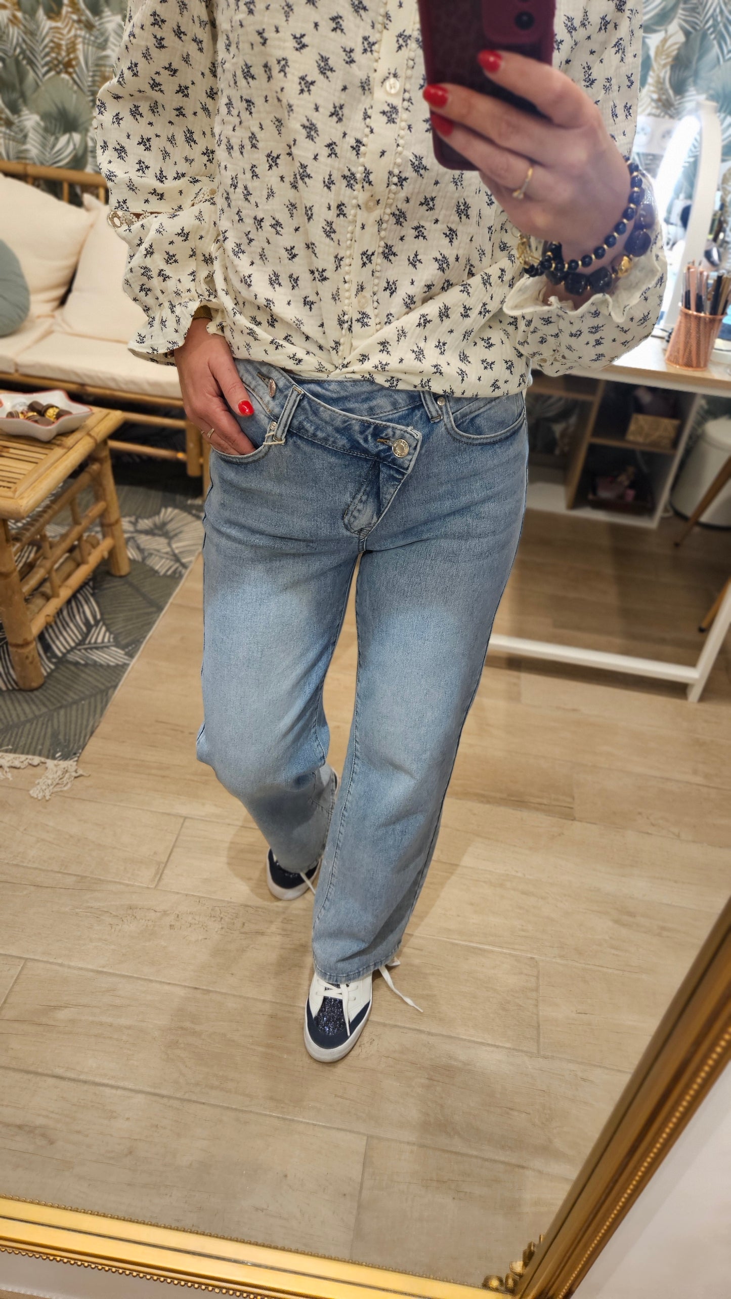 Jean Wideleg Bleu clair