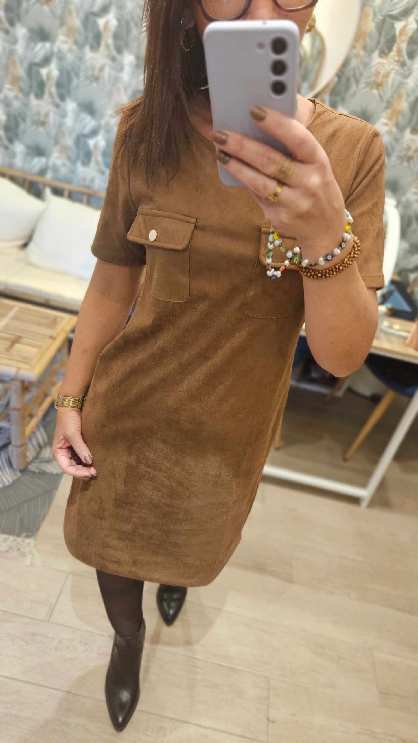 Robe Suédine mi-longue