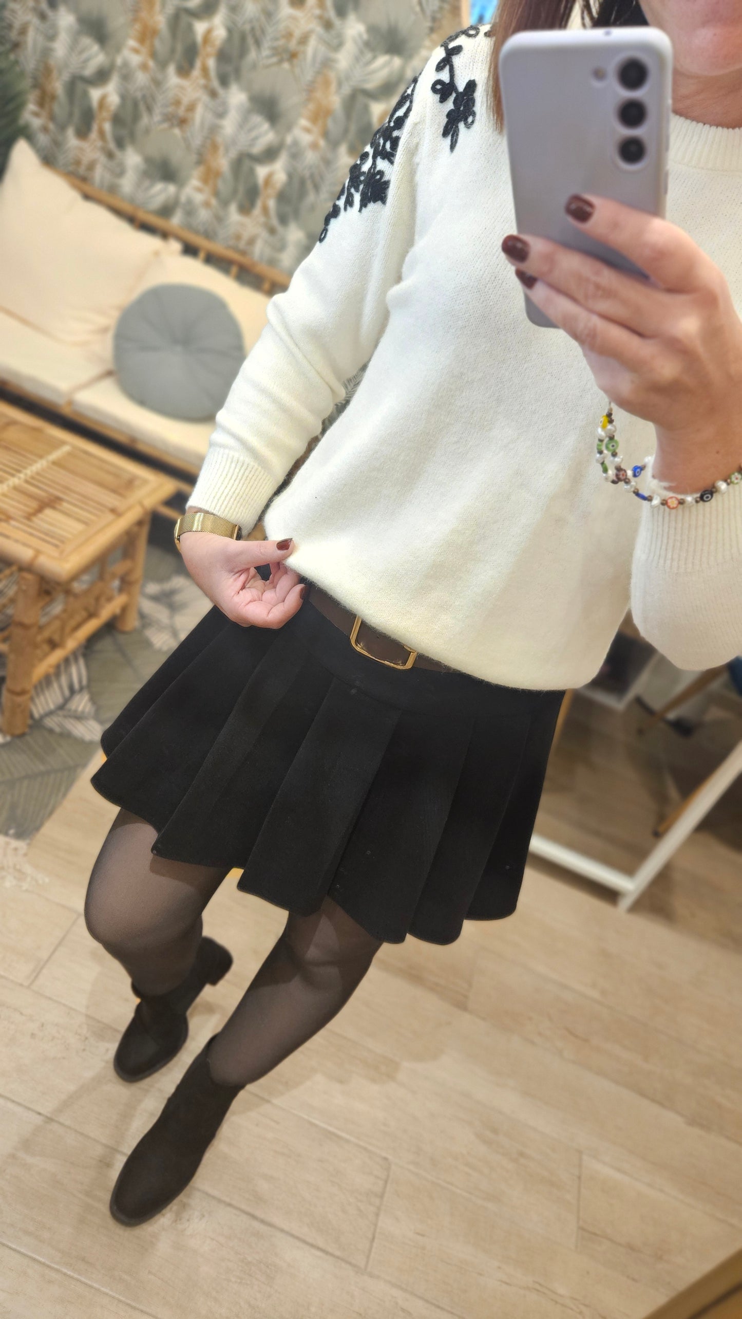 Jupe/Short plissée Noir