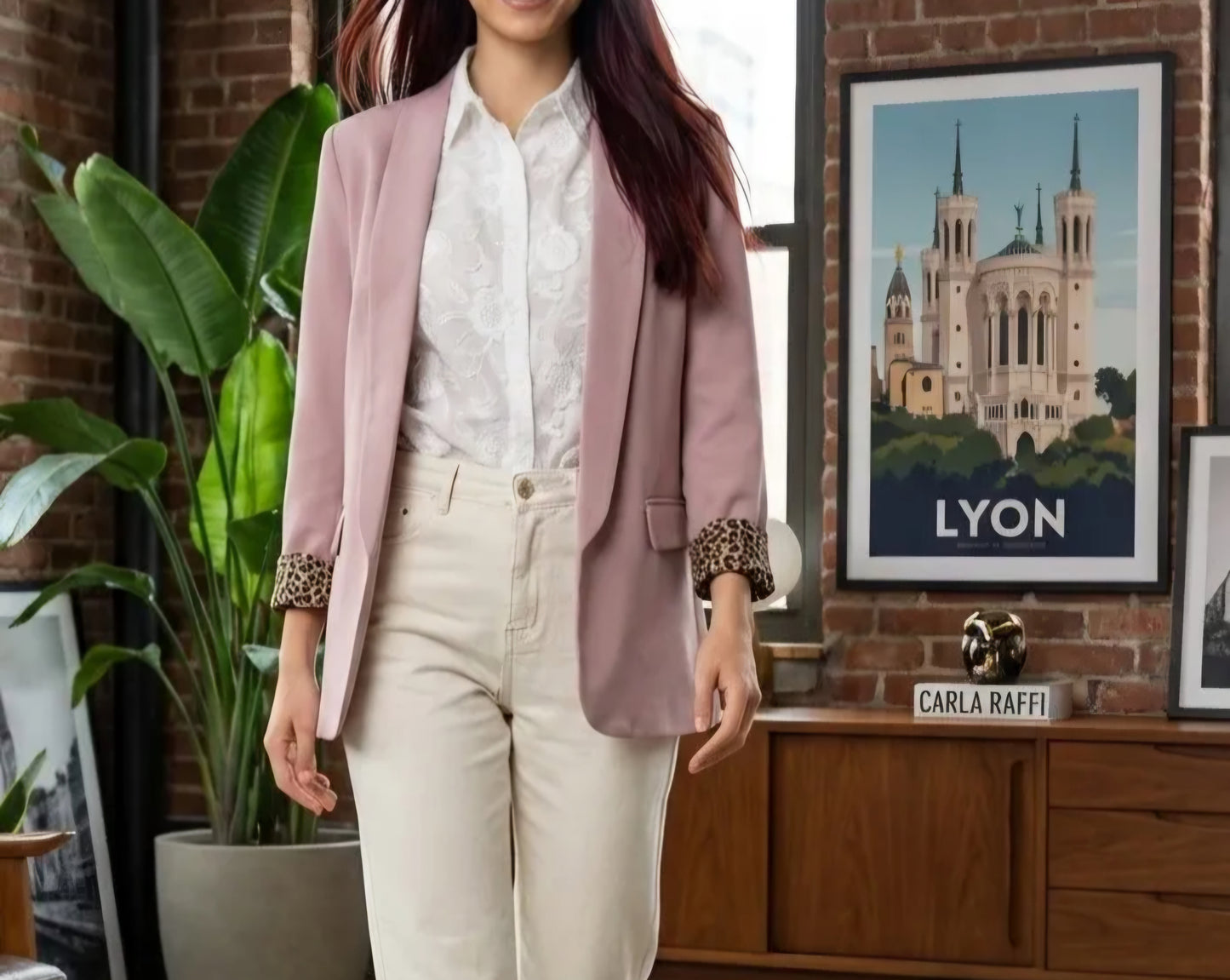 Blazer Vieux rose/Léopard