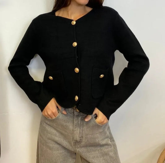 Gilet Noir Boutons dorés