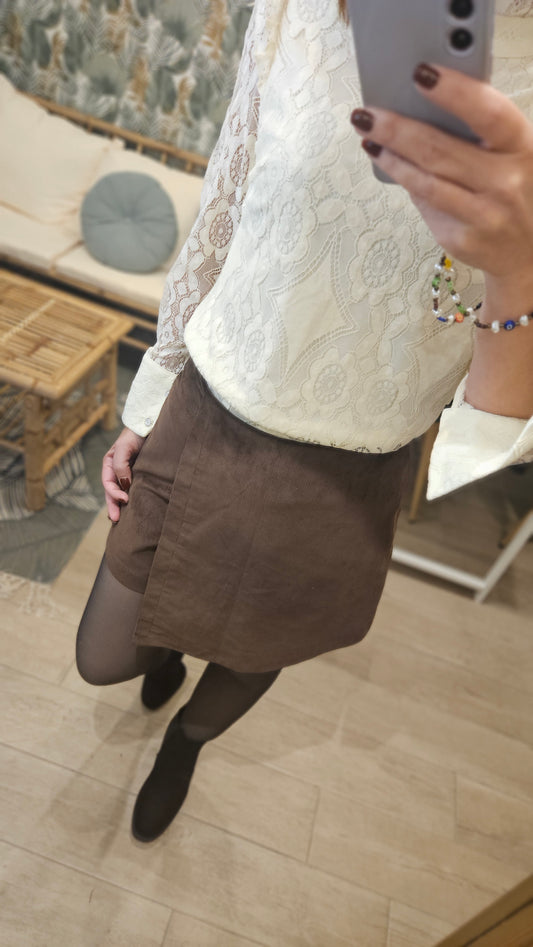 Jupe short Marron