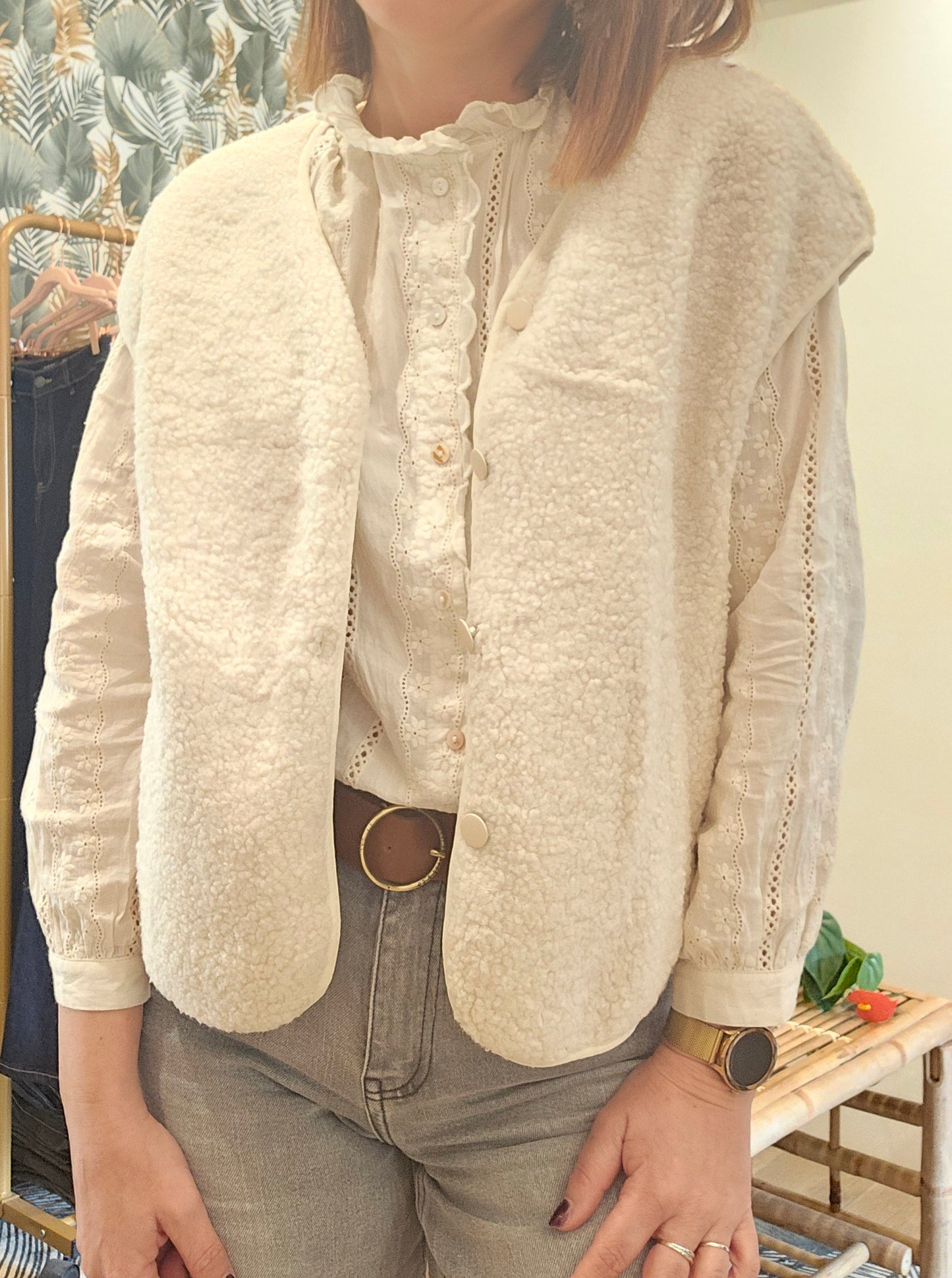 Gilet SM Beige Boutons