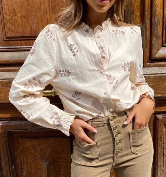Blouse Beige/Marron