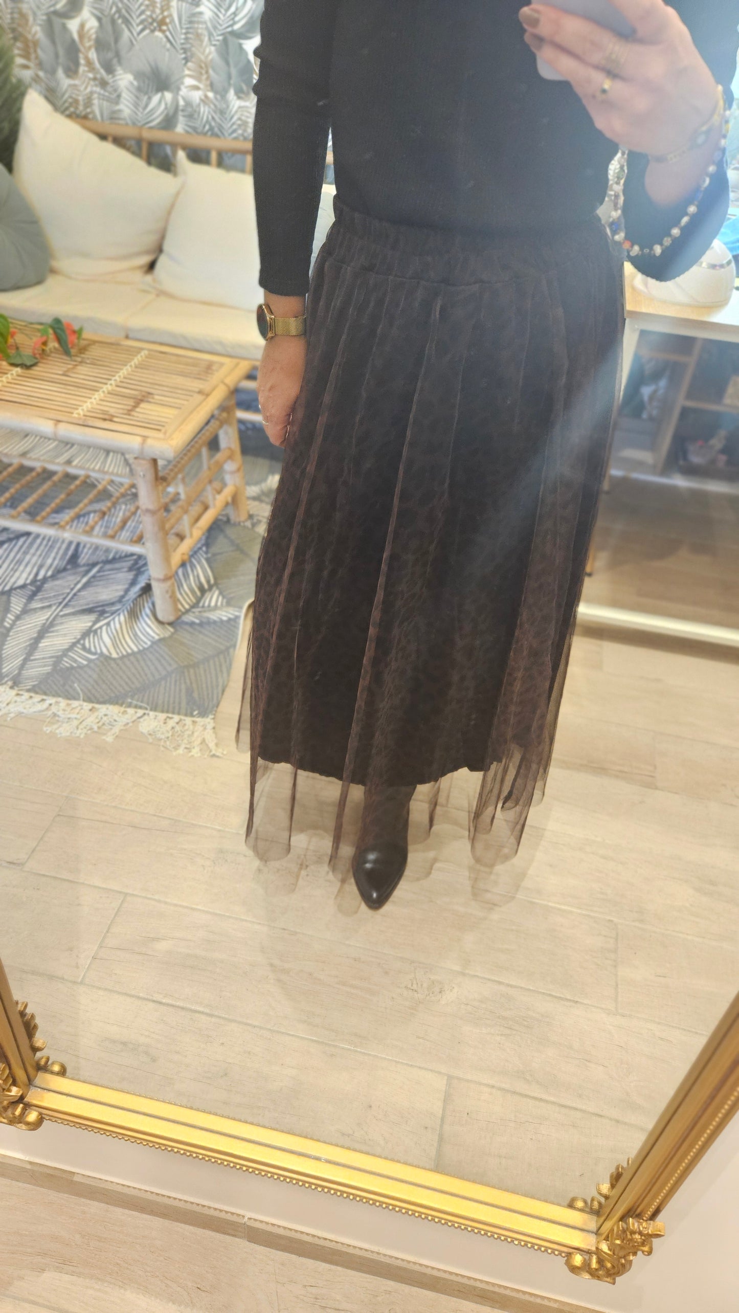 Jupe Tulle léopard noir