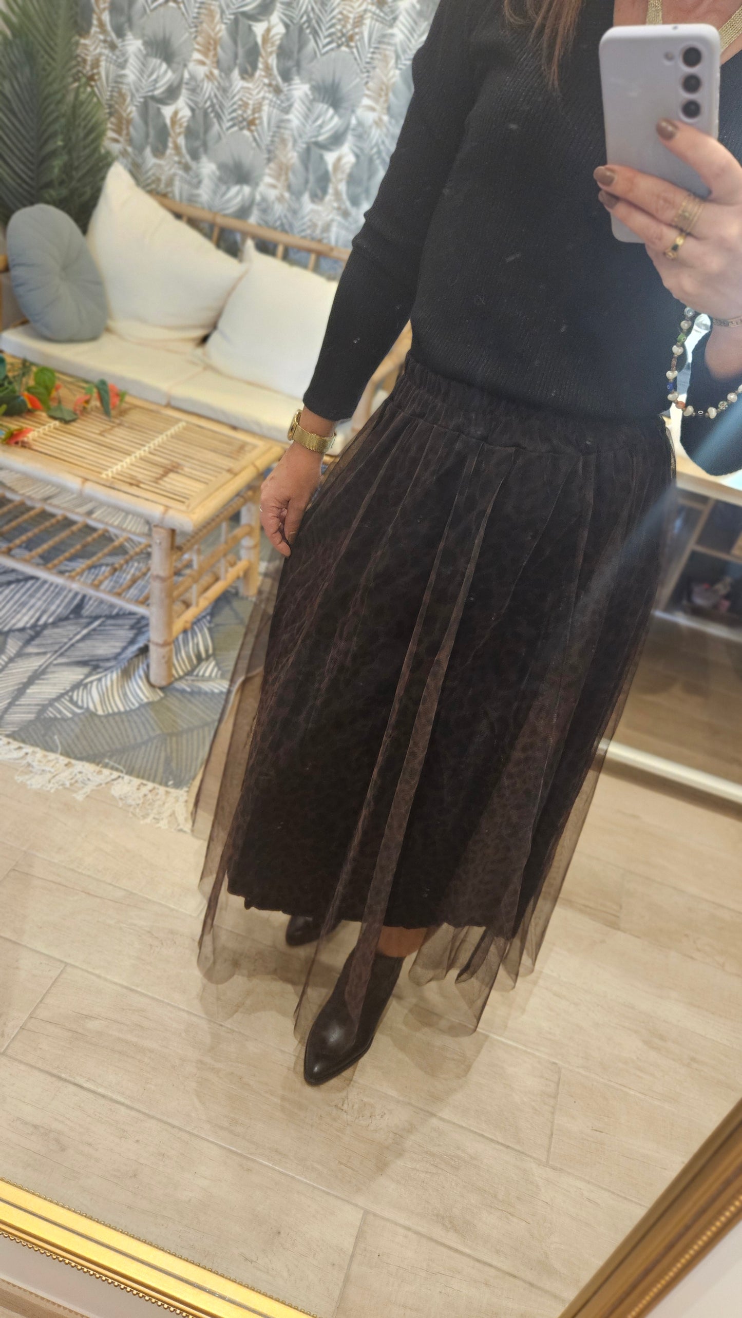 Jupe Tulle léopard noir