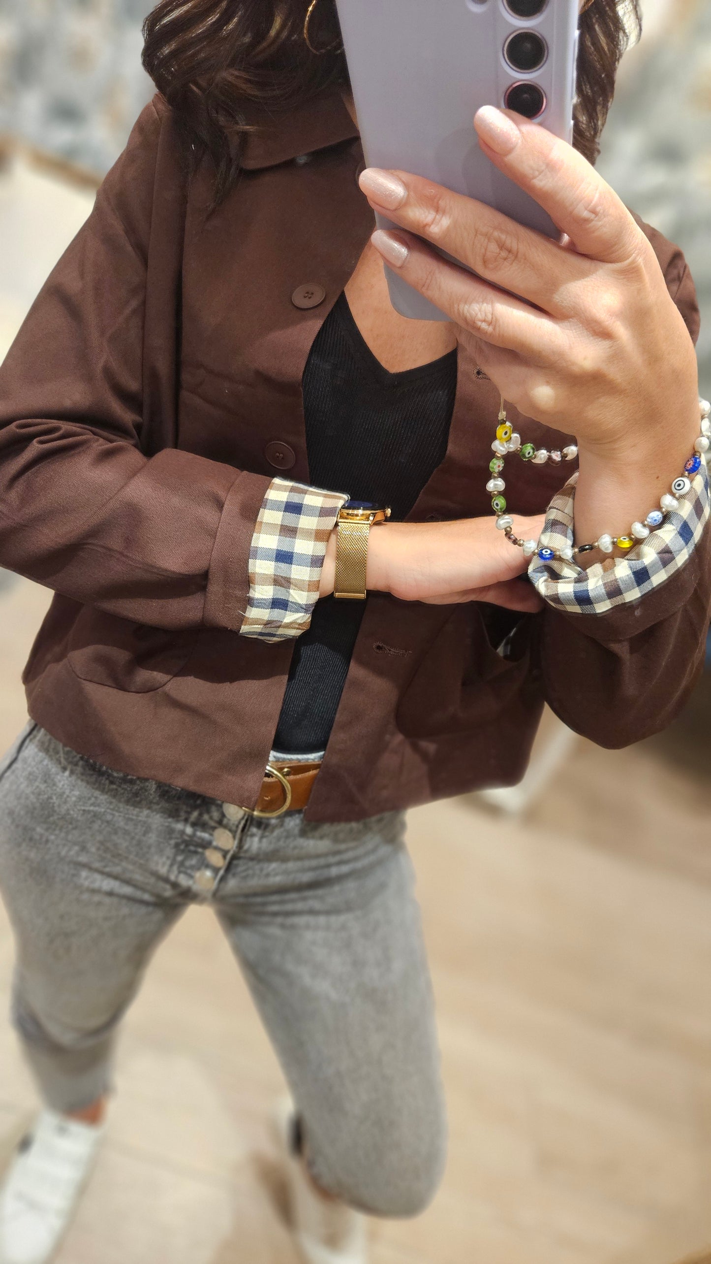 Veste courte Marron