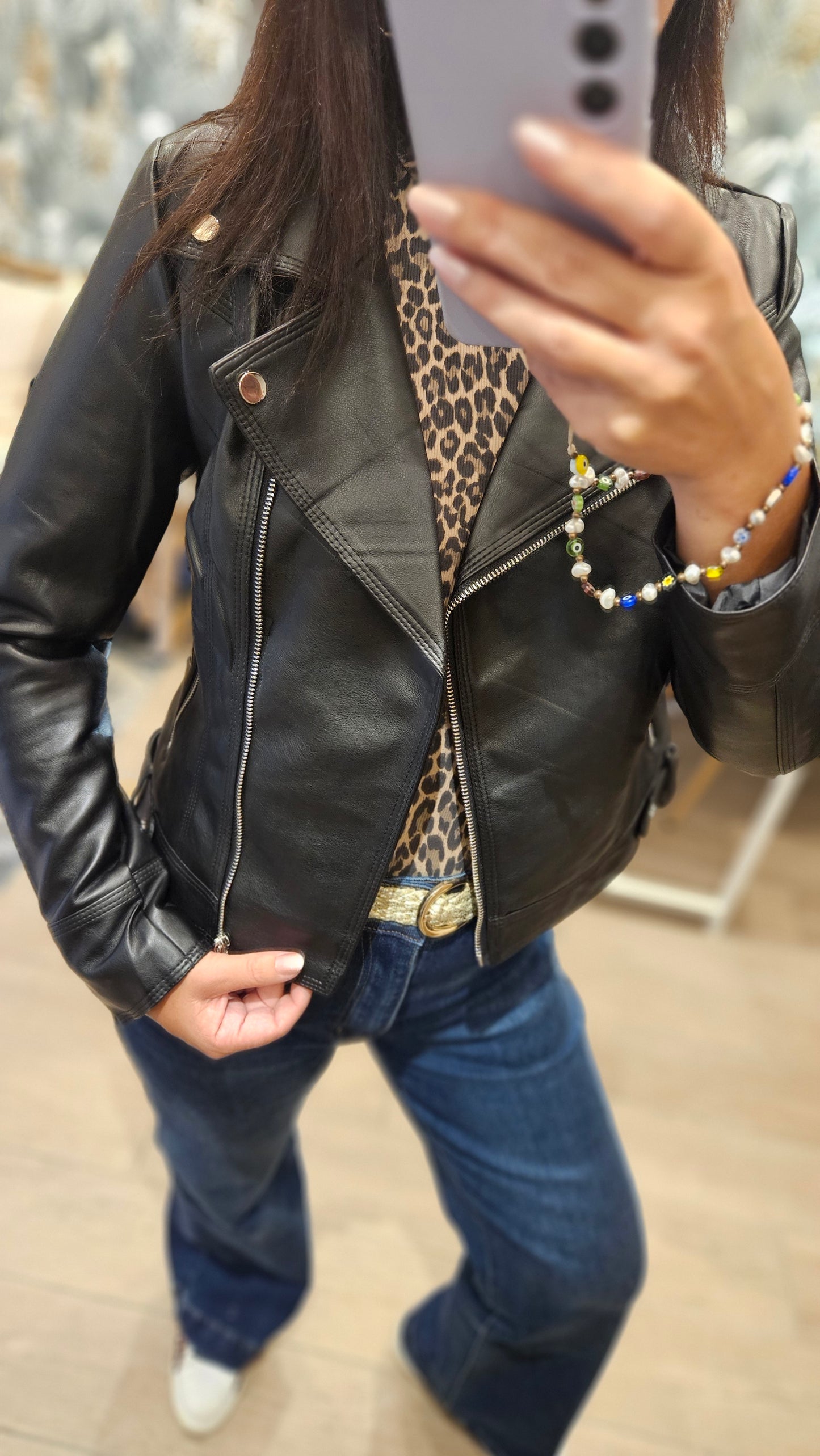 Perfecto simili cuir Noir