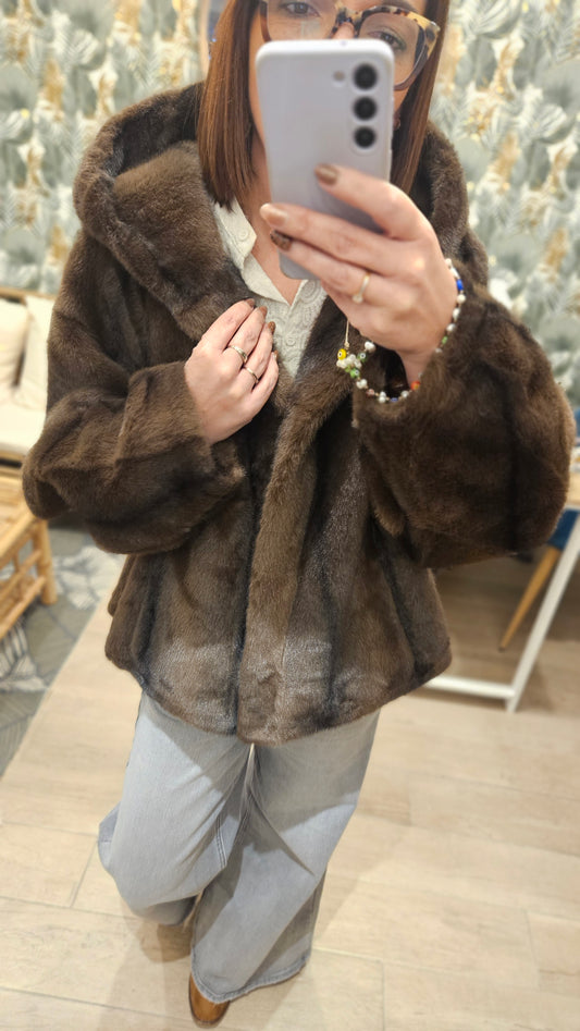 Manteau court fourrure Choco