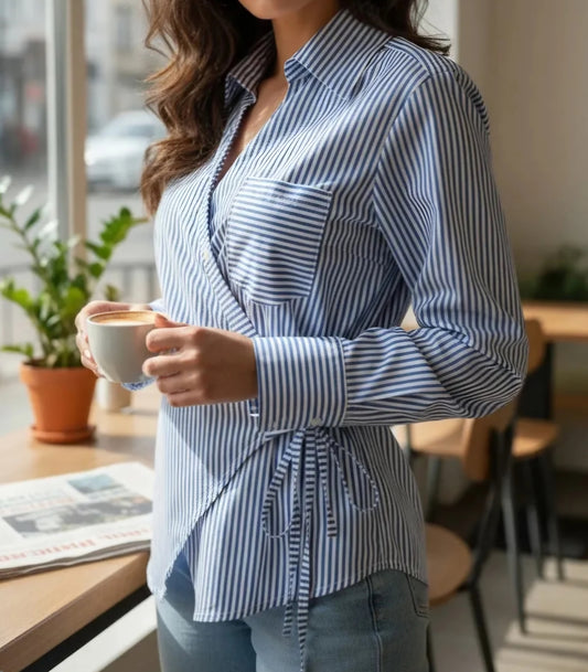 Chemise croisée Rayures BC