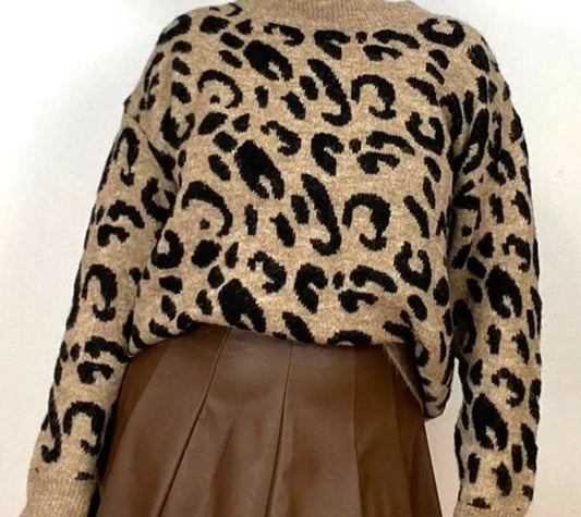 Pull Léopard Beige