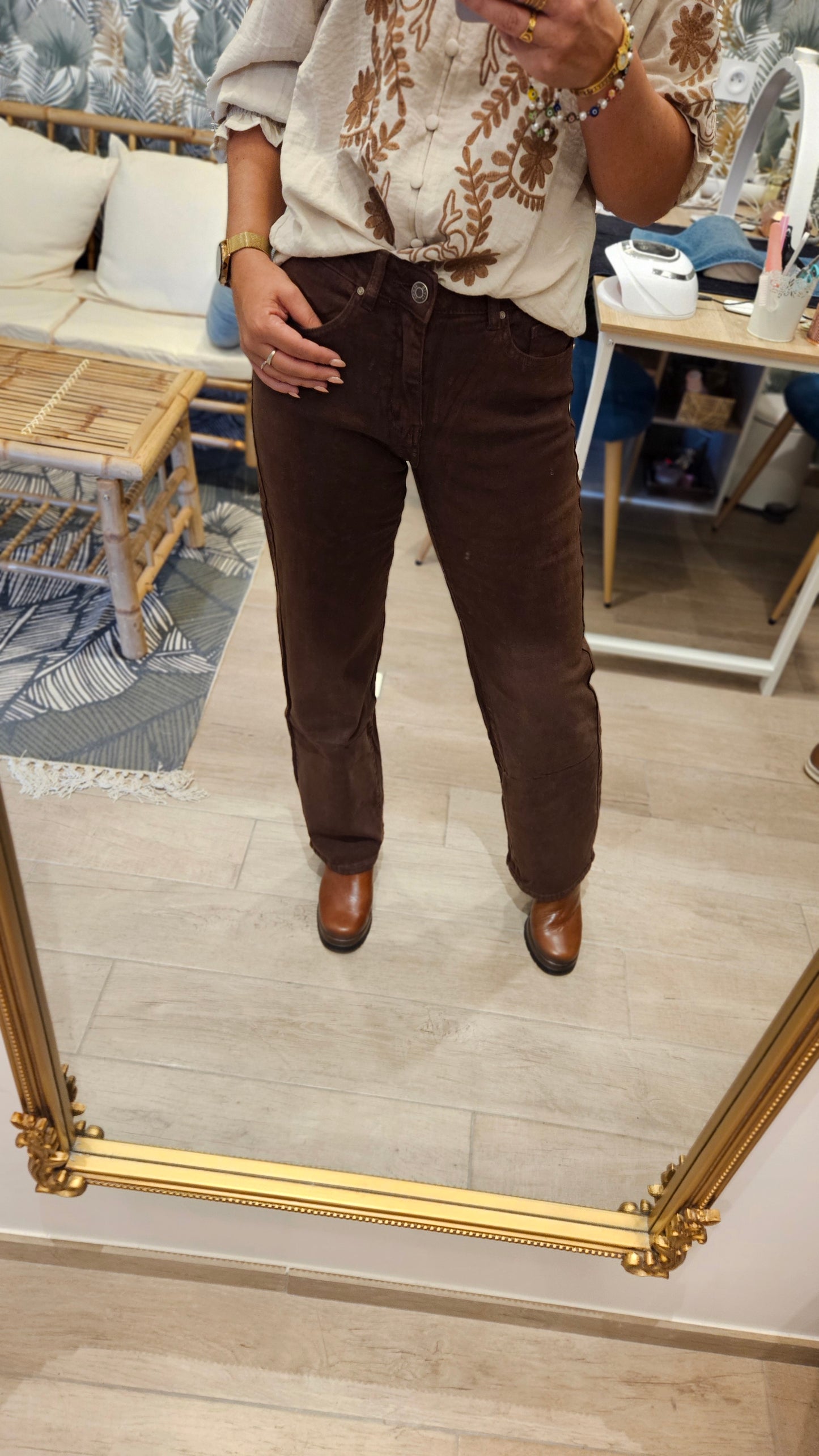 Jean Wide Leg Chocolat