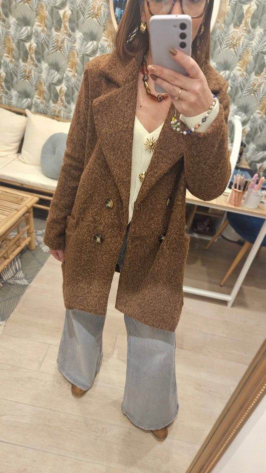 Manteau mi-long Marron