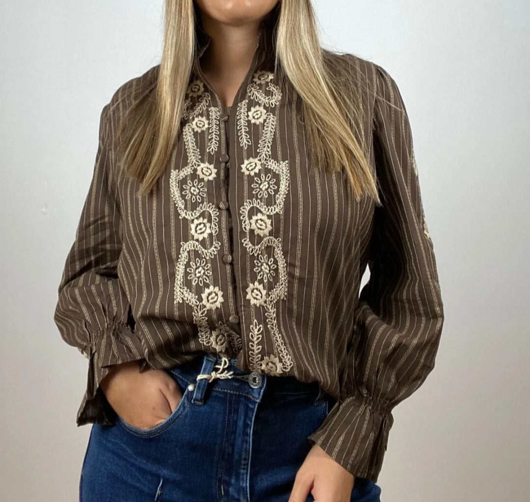 Chemise Marron à rayures